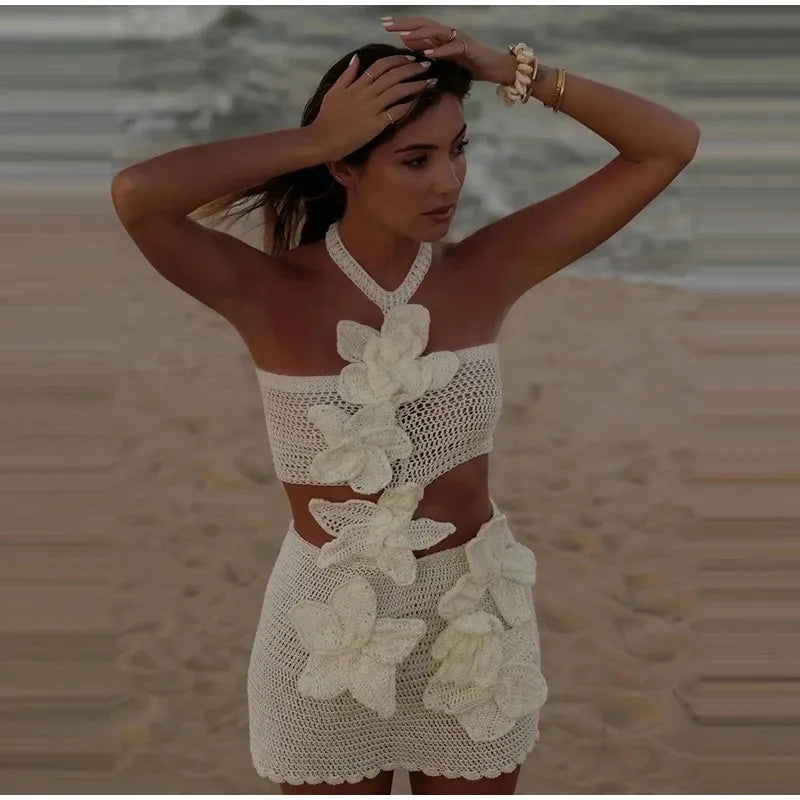 BLOOM | Boho Gehaakte Zomerjurk Voor Dames Met Bloemen Design - Luchtig & Elegant
