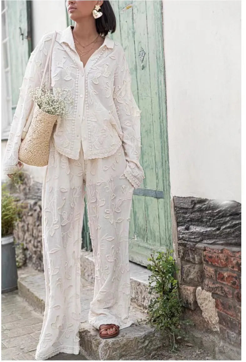MICHELLE | Geborduurde Dames Zomer Set - Luxe, Stijlvol & Comfortabel