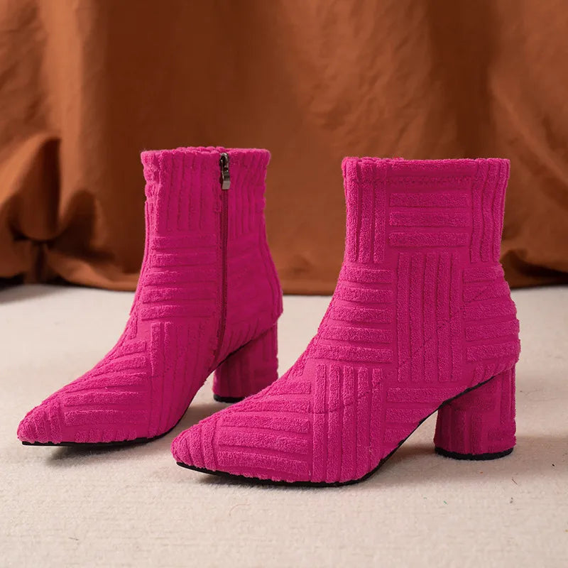 VINA | Luxe Suede Enkellaarzen Voor Dames Met Ronde Hak - Stoer, Stijlvol & Comfortabel