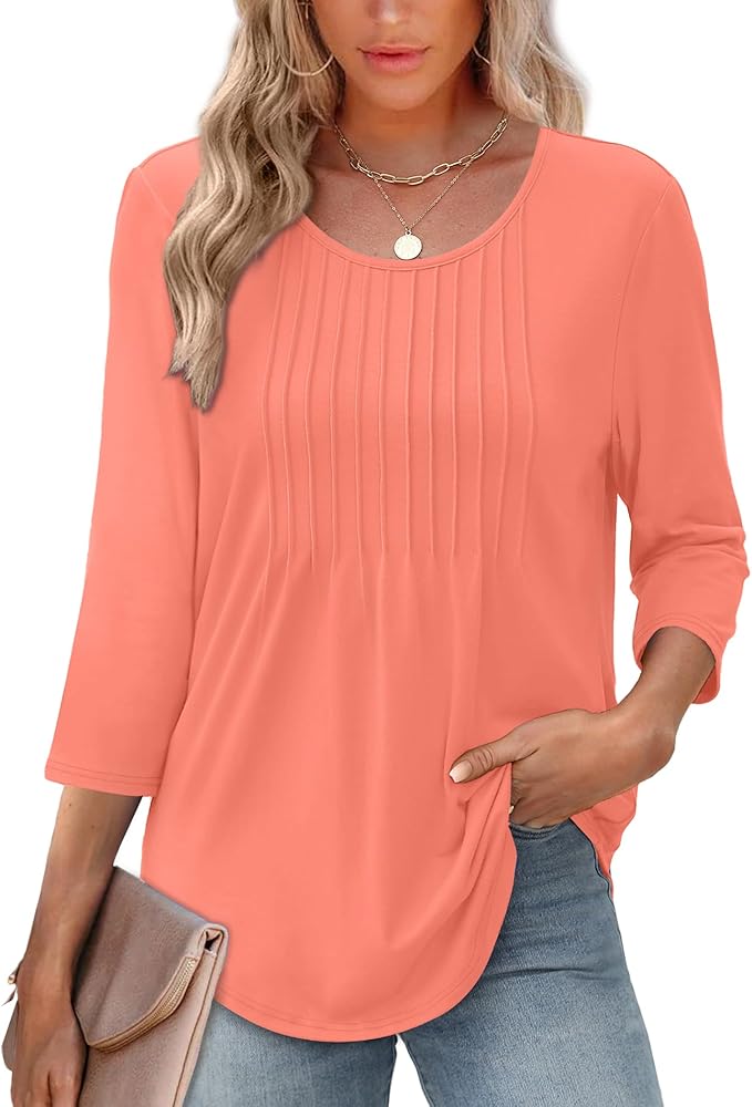 AFKE | Casual Dames Shirt Met Ronde Hals & Verticale Textuur op de Borst - Verfijnd & Comfort