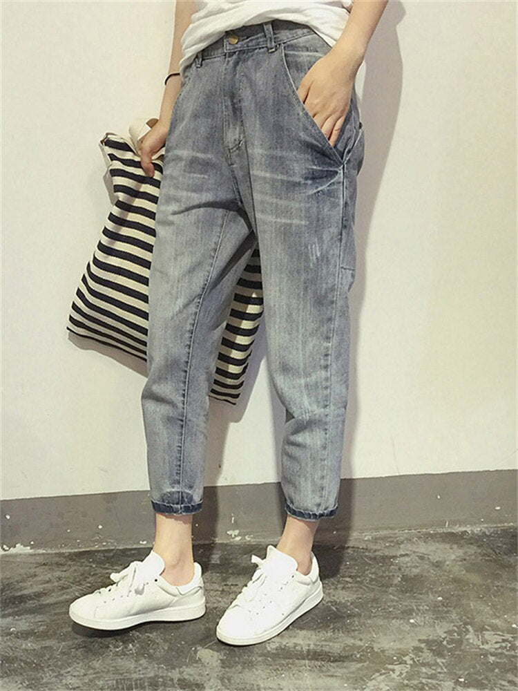 FENNA | Dames Jeans Met Relaxed Fit – Mid Waist, Cropped Lengte & Opgerolde Zoom