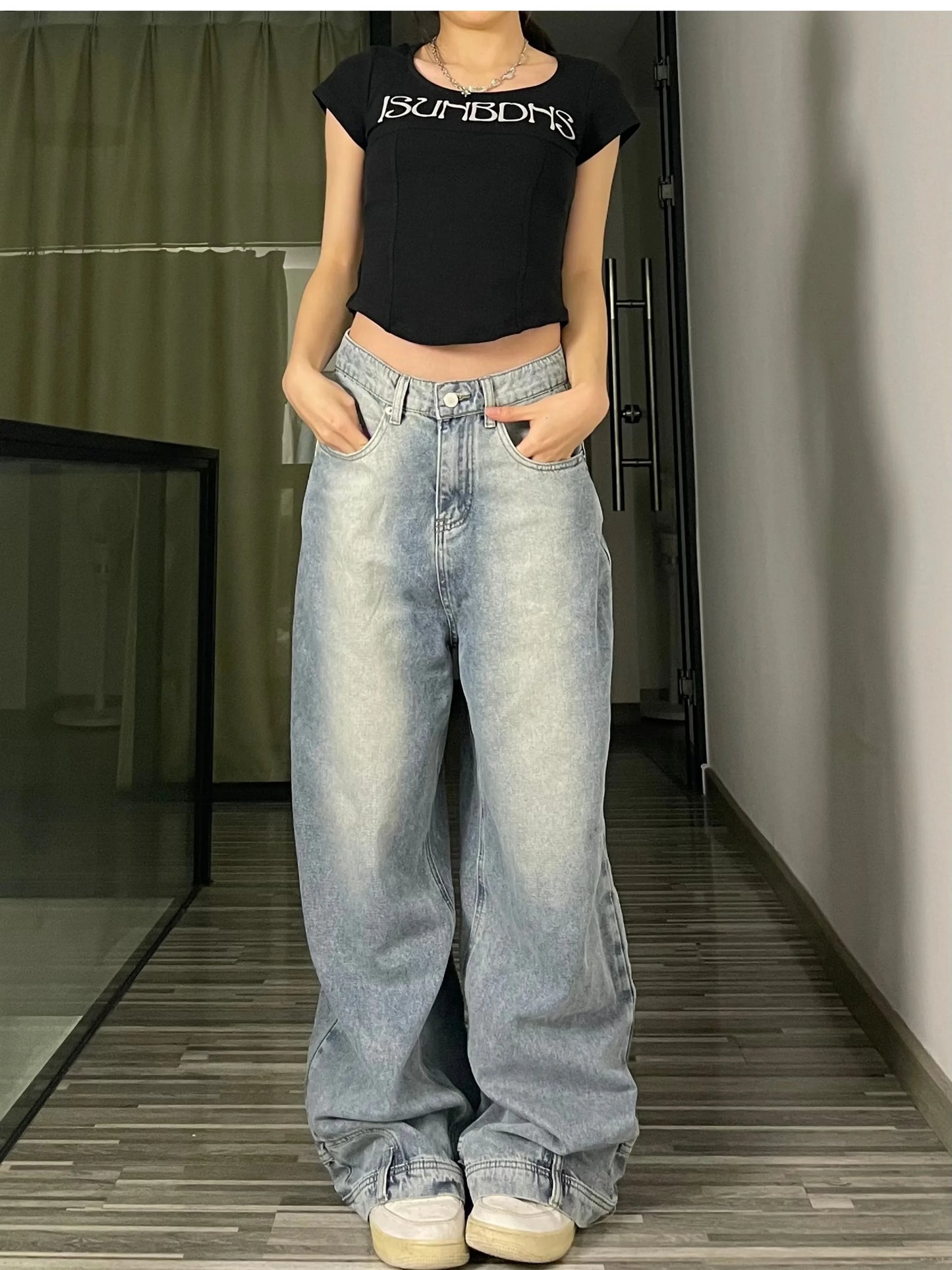 ALICE | Oversized Jeans Met Omgekeerd Design Voor Dames - Stijlvol & Modieus