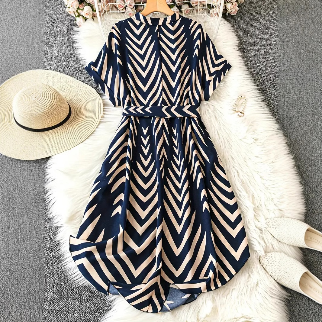 ODETTE - Dames Midi Shirtjurk met Ceintuur en Zakken