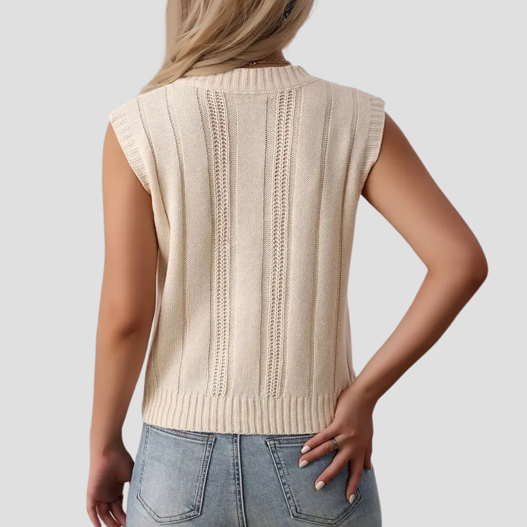 V-hals Mouwloze Pullover Voor Dames – De Chicste Layering Essential Voor Elke Outfit