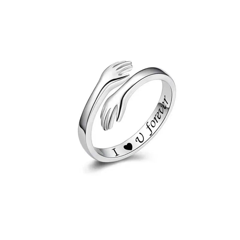 HUG RING | Sterling Zilveren Knuffelring met Diepe Betekenis – Draagbare Liefde en Genezing