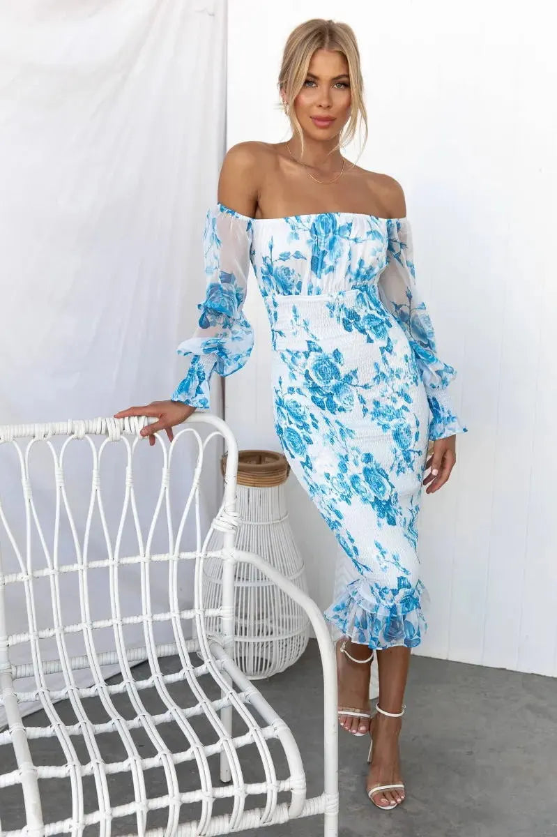KAYALI | Elegante Zomer Midi Jurk Voor Dames Met Bloemen Print - Luchtig & Stijlvol