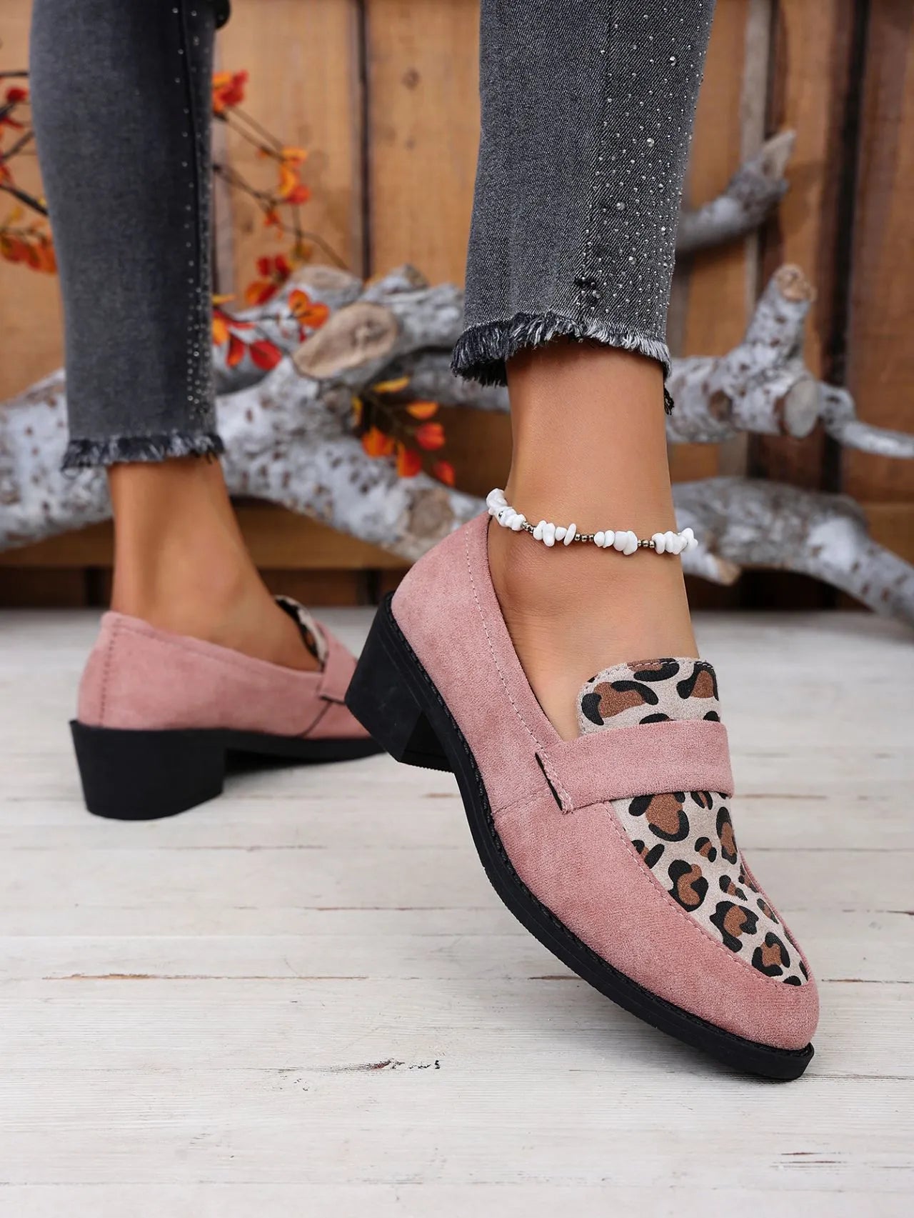 ARIA | Dames Luipaard Loafers Met Hak – Trendy, Comfortabel & Verfijnd