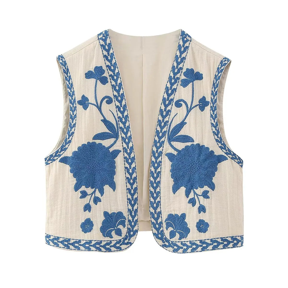 JINA | Zomerse Gilet Met Geborduurd Design - Modieus & Casual