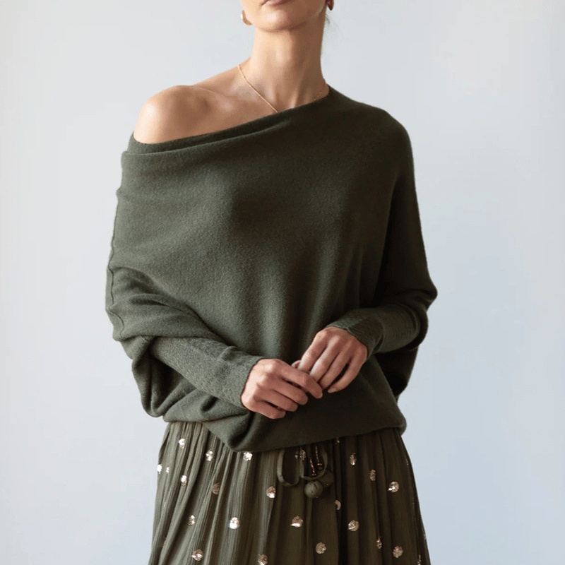 NOELLE | Stijlvolle Off Shoulder Dames Trui – Losvallend, Vrouwelijk & Perfect Voor Het Najaar