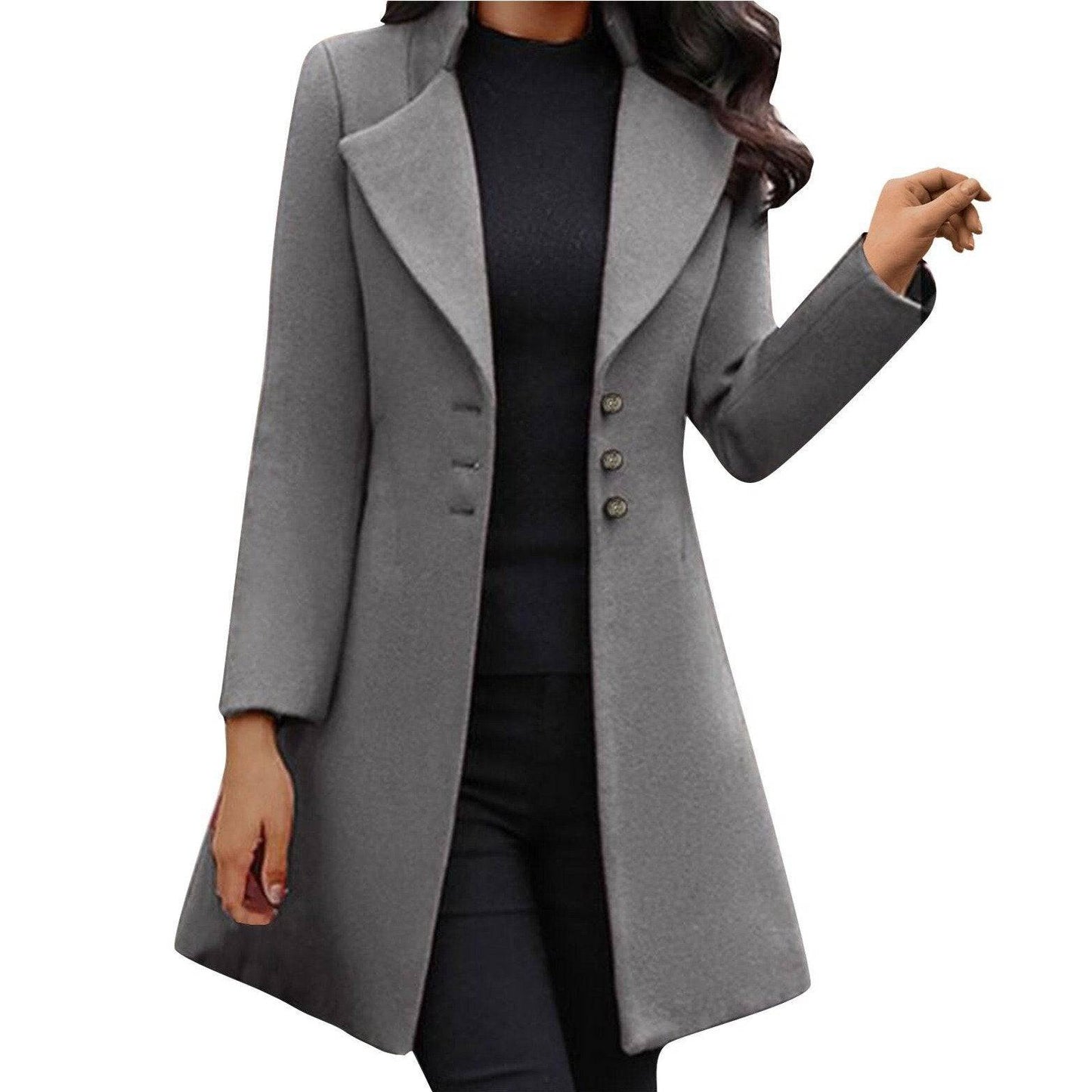Lange Dames Mantel Jas – Italiaanse elegantie in Prestige wol, warm & stijlvol voor herfst en winter