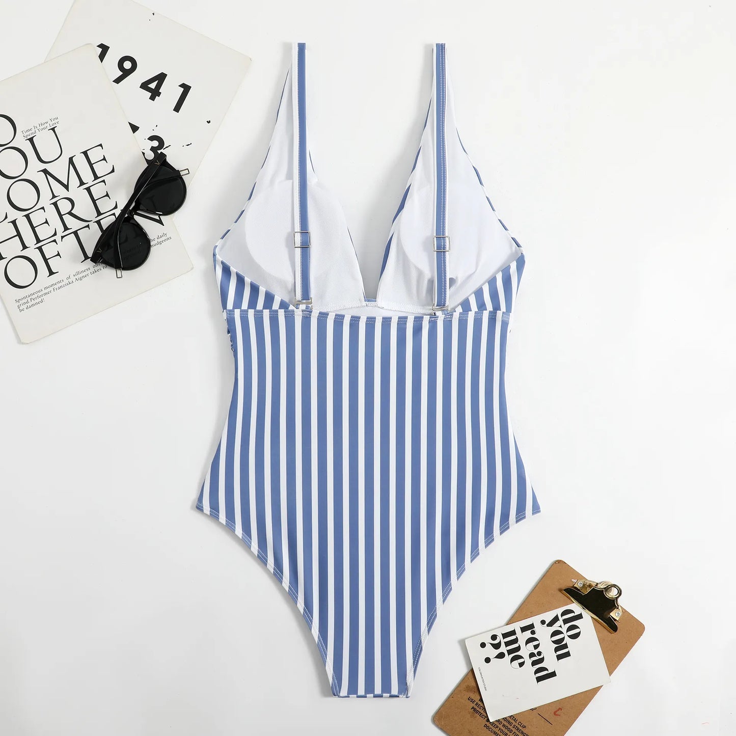 HORIZON | Flatterend Gestreept One-Piece Badpak Voor Dames – Elegant, Flatterend & Perfect Voor Strand of Zwembad