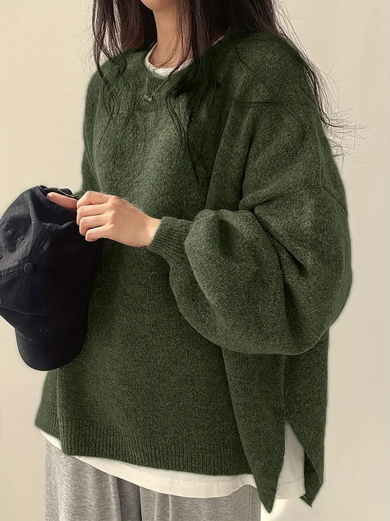 MARISKA | Oversized Damestrui Met Ballonmouwen – Heerlijk Warm, Zacht, Herfst & Winter