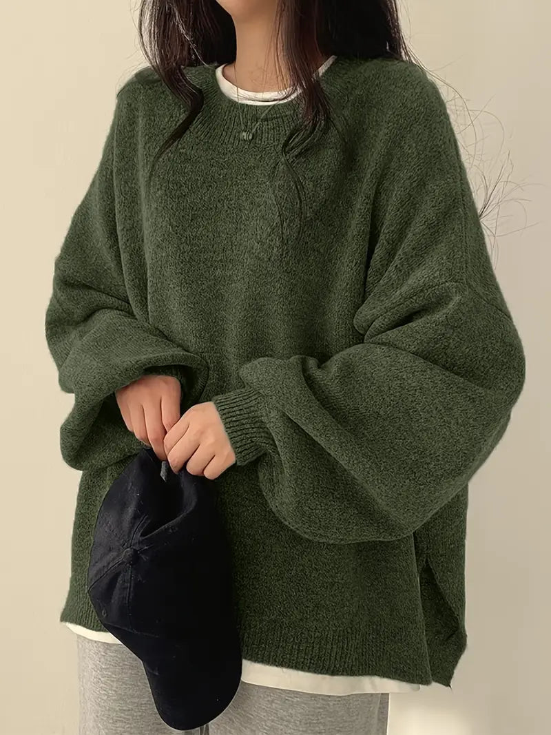 MARISKA | Oversized Damestrui Met Ballonmouwen – Heerlijk Warm, Zacht, Herfst & Winter