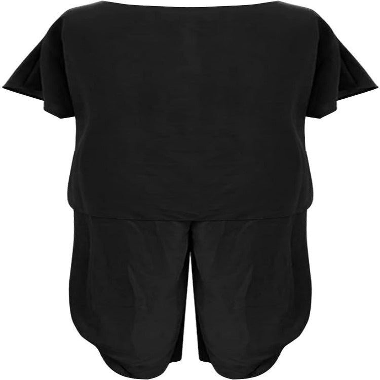 JULES | Dames 2 Delige Relaxed Fit Set Wijdvallende Top & Korte Mouw – Comfortabele Flared Broek
