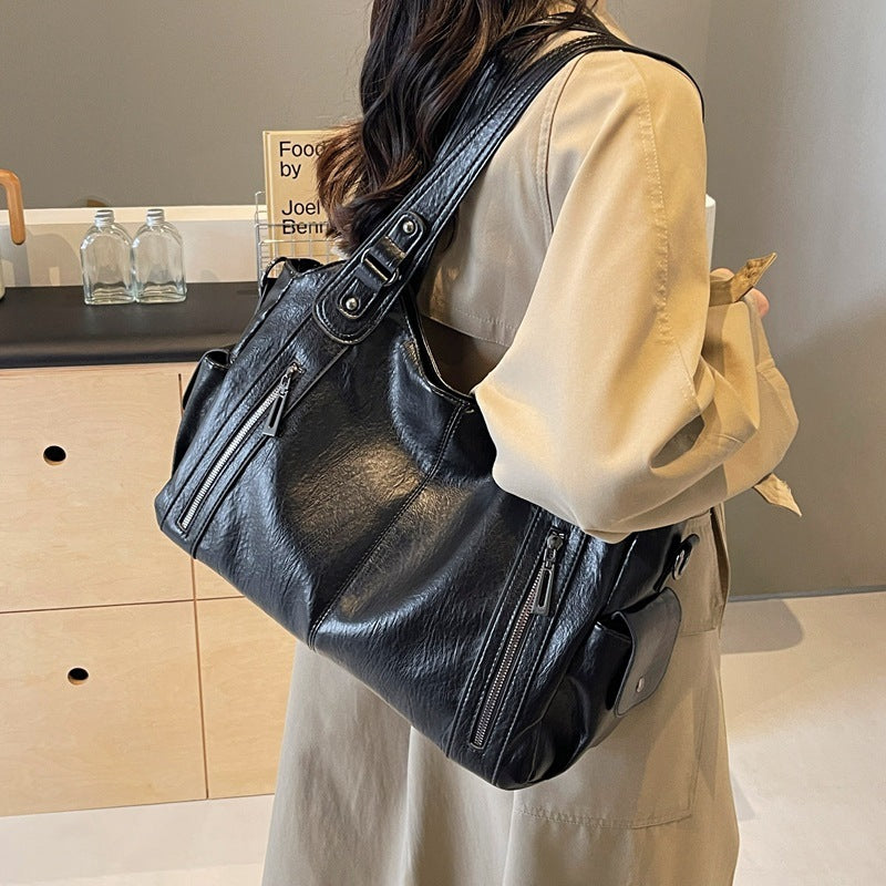 VIVIAN | Stoere Leren Dames Tas Met Uniek Design & Ritsen – Strak, Modieus & Handig