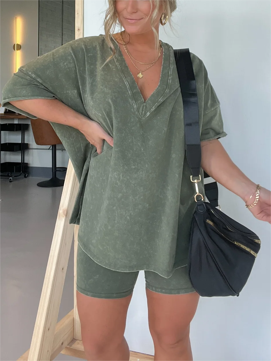 TOVA | Tweedelige Dames Comfort Set - Oversized Shirt Met Sportief Broekje