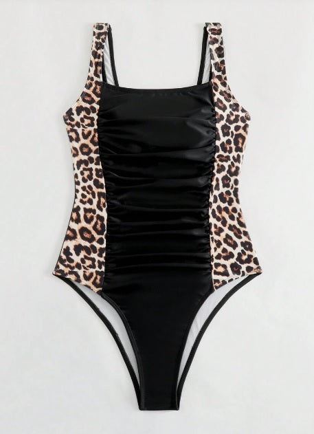 SAVANNAH | Zwart Badpak Met Luipaard Print