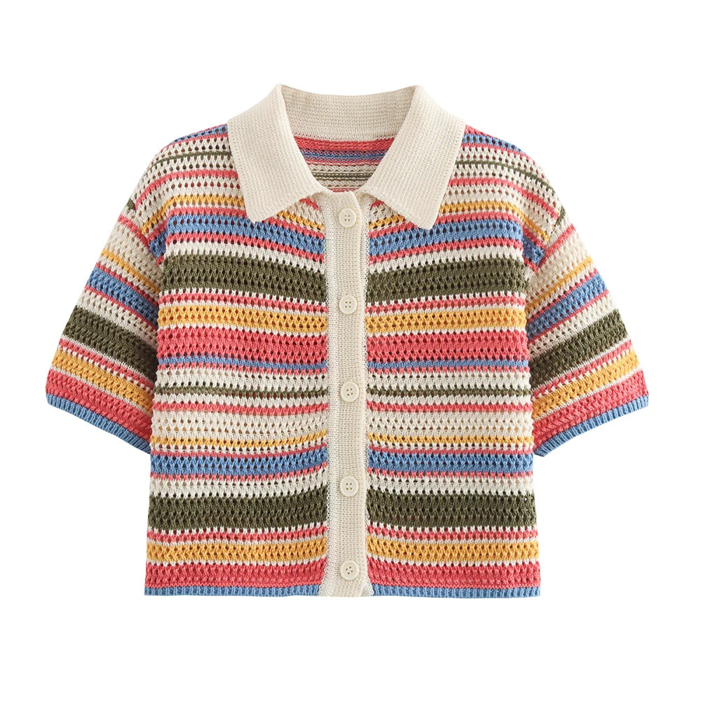 LIN | Elegant Gekleurd Gehaakte Zomer Set Voor Dames - Luchtig , Stijlvol & Comfortabel