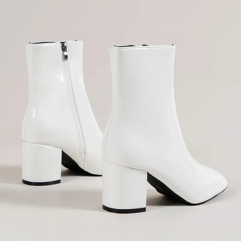CHRISJE | Dames Enkellaarsjes met Blokhak - Elegant, Luxe & Stijlvol