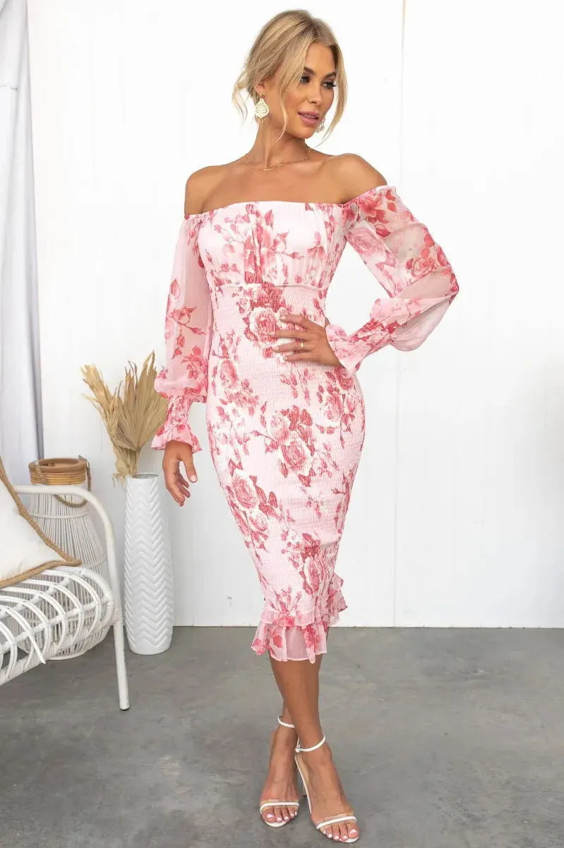 KAYALI | Elegante Zomer Midi Jurk Voor Dames Met Bloemen Print - Luchtig & Stijlvol
