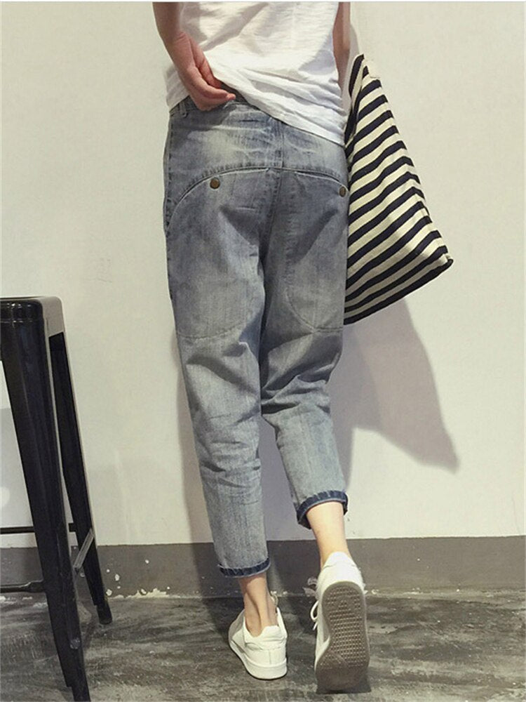 FENNA | Dames Jeans Met Relaxed Fit – Mid Waist, Cropped Lengte & Opgerolde Zoom