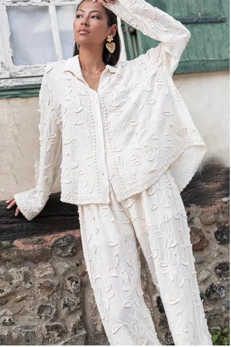 MICHELLE | Geborduurde Dames Zomer Set - Luxe, Stijlvol & Comfortabel