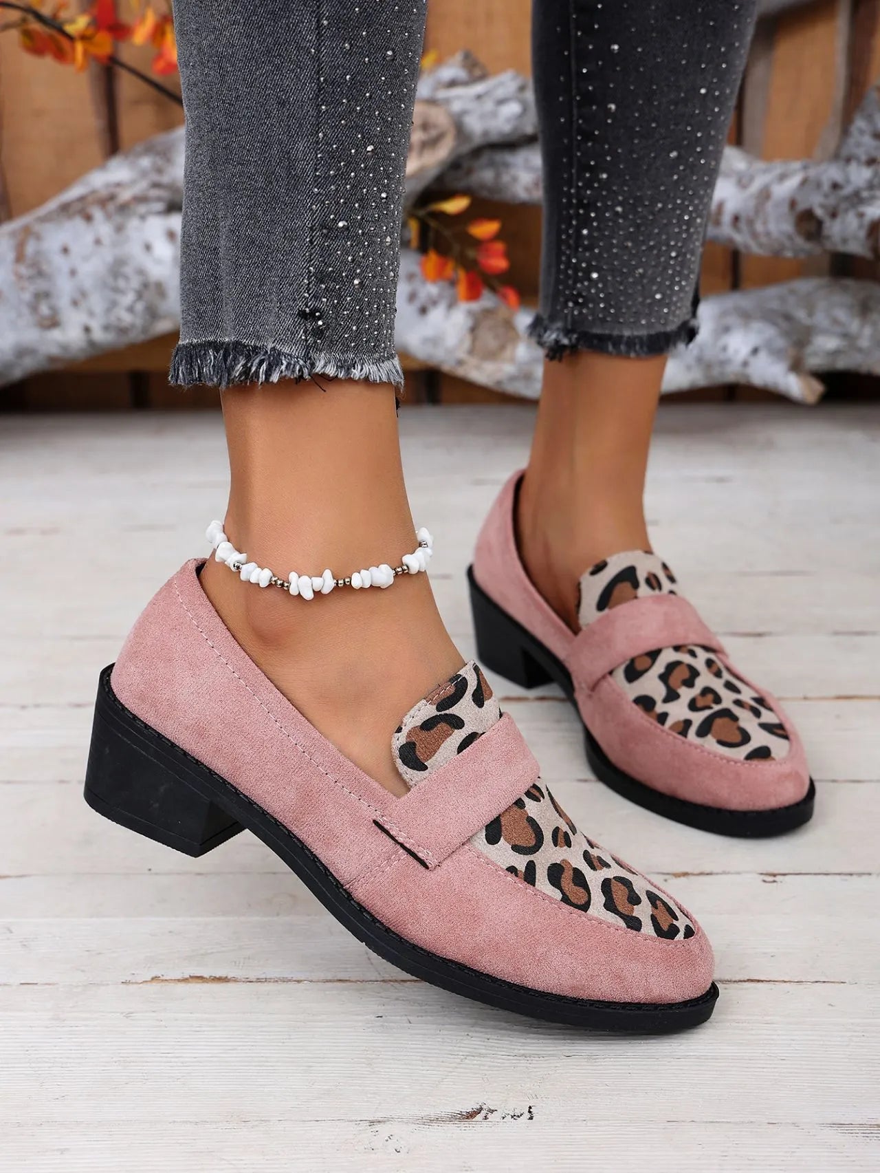 ARIA | Dames Luipaard Loafers Met Hak – Trendy, Comfortabel & Verfijnd
