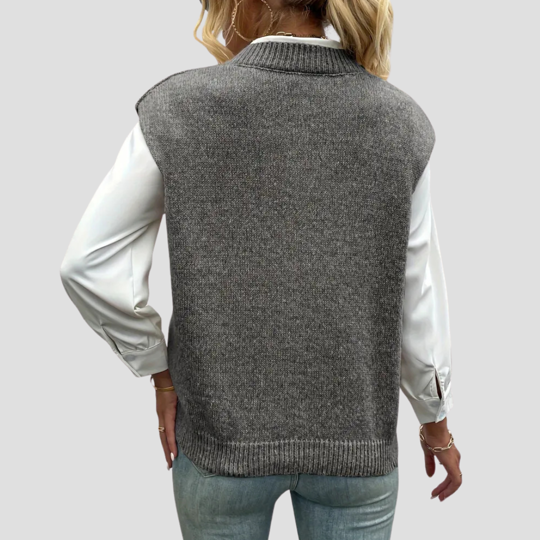 Wollen V-Hals Gebreid Vest Dames – Stijlvol, Warm & Perfect Voor Elke Outfit