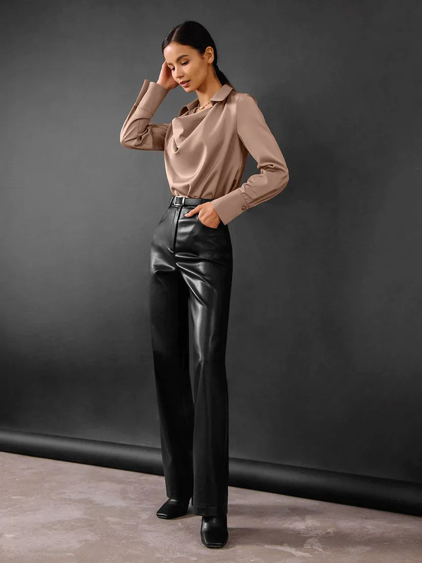 MILANA | Elegante Zijdeachtige Damesblouse – Vrouwelijk, Luxe & Comfortabel