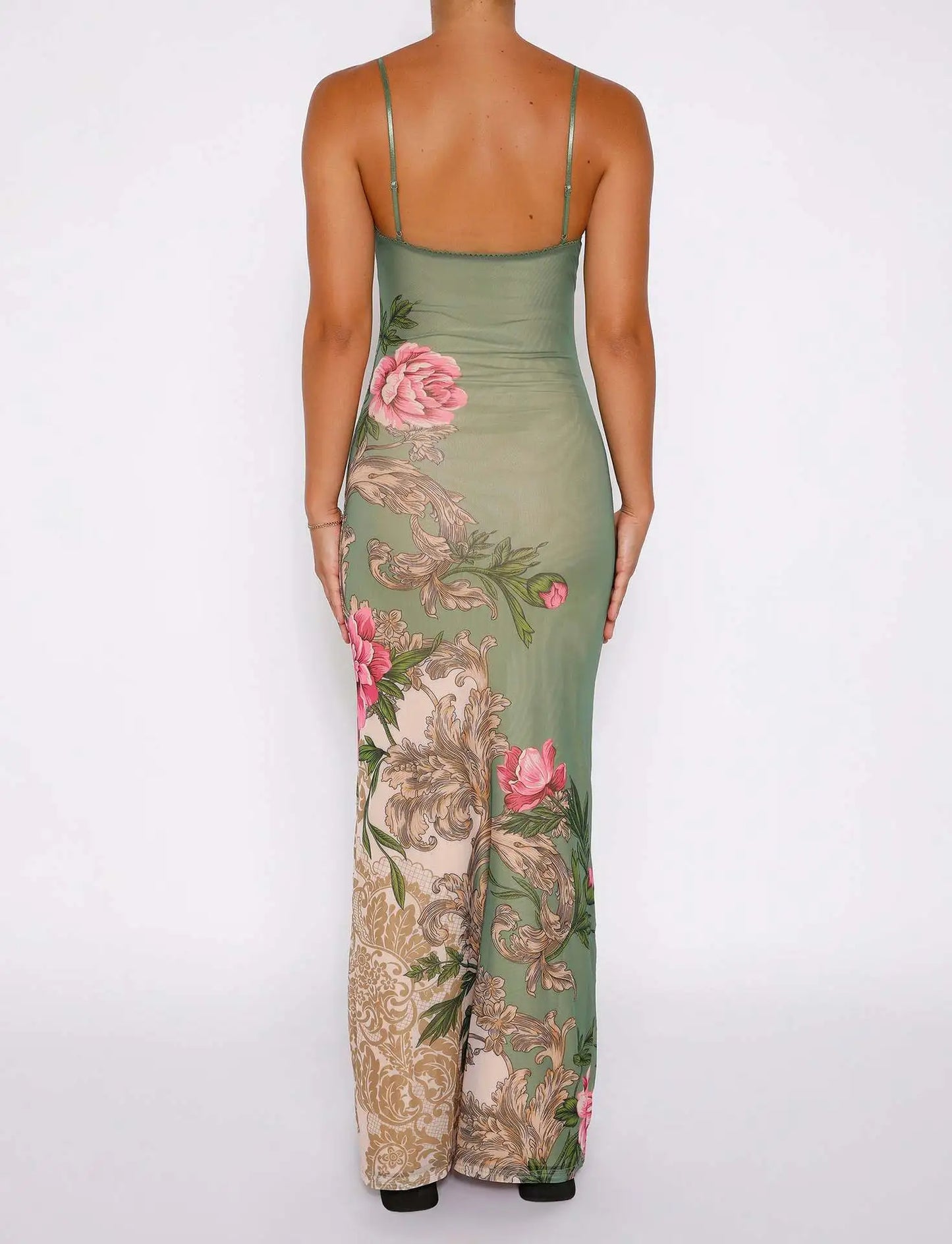 LAURINA | Elegante Maxi Jurk Voor Dames Met Bloemen Print - Verfijnd, Zacht & Stijlvol