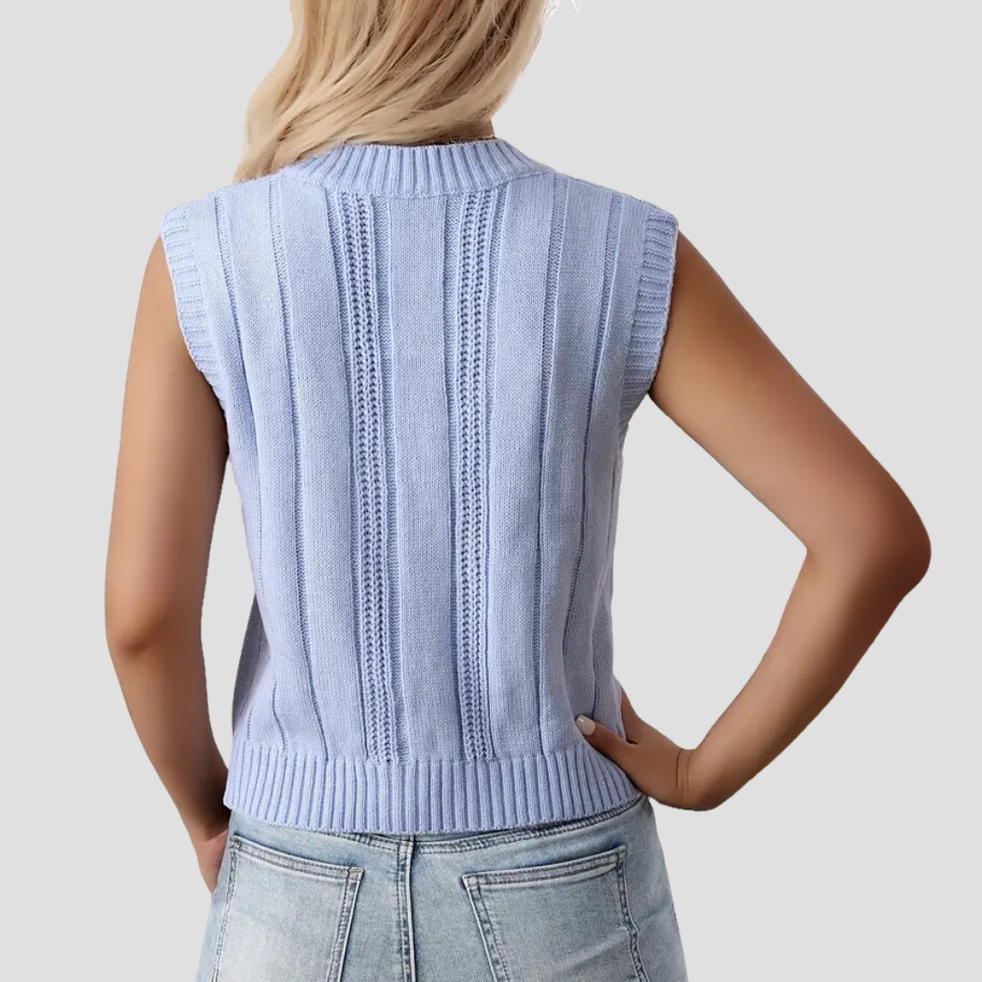 V-hals Mouwloze Pullover Voor Dames – De Chicste Layering Essential Voor Elke Outfit