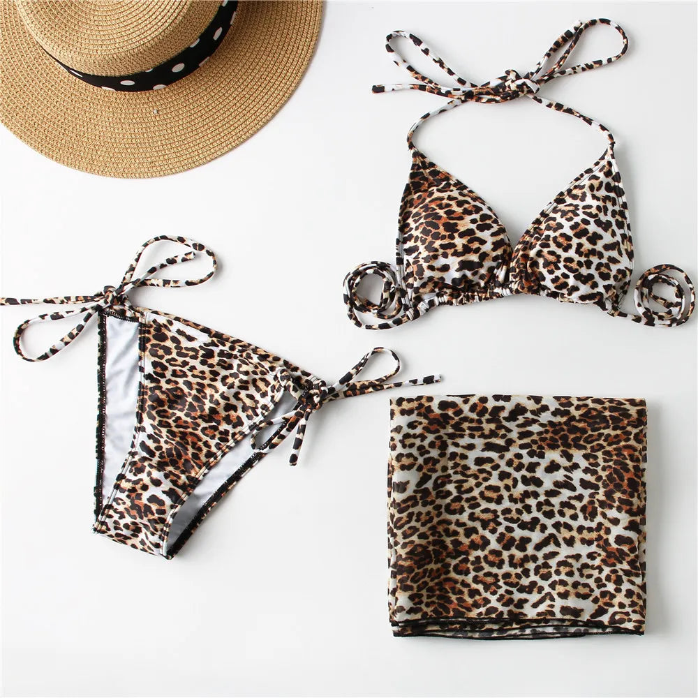 SORAYA | Luxe Luipaard Bikini Set Voor Dames - 3-Delig