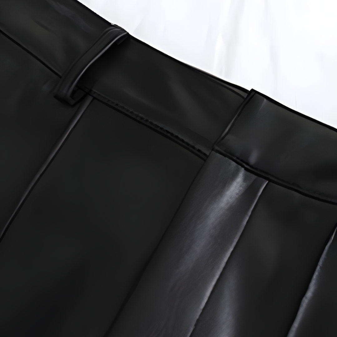 SABINE | Elegante Leren Broek Voor Dames Met Hoge Taille - Flatterend & Stijlvol