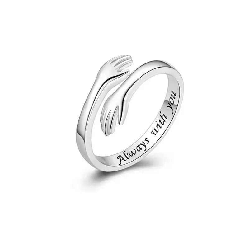 HUG RING | Sterling Zilveren Knuffelring met Diepe Betekenis – Draagbare Liefde en Genezing