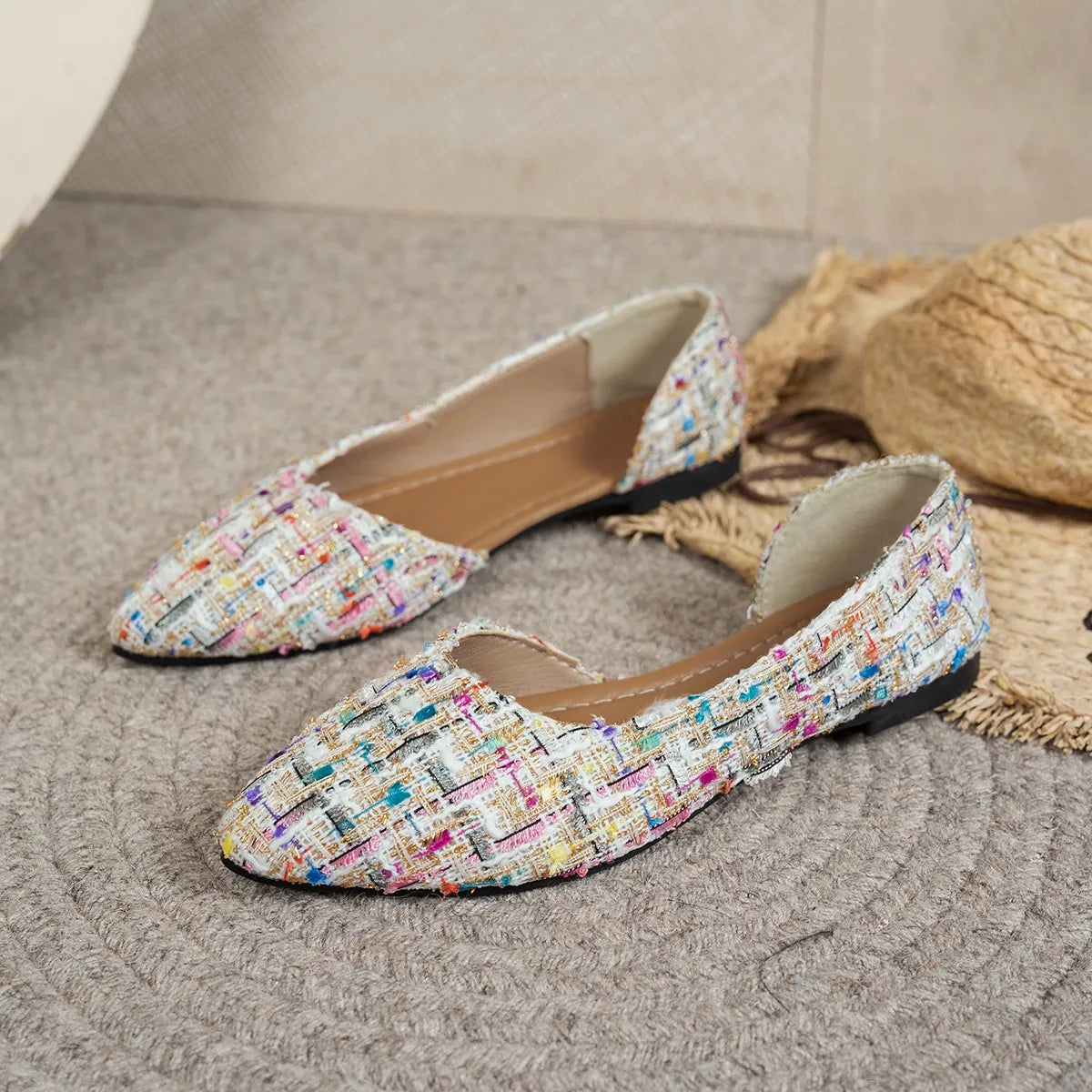 VEXA | Elegante Spitse Ballerina’s Voor Dames met Luxe Textuur - Zomers & Luchtig