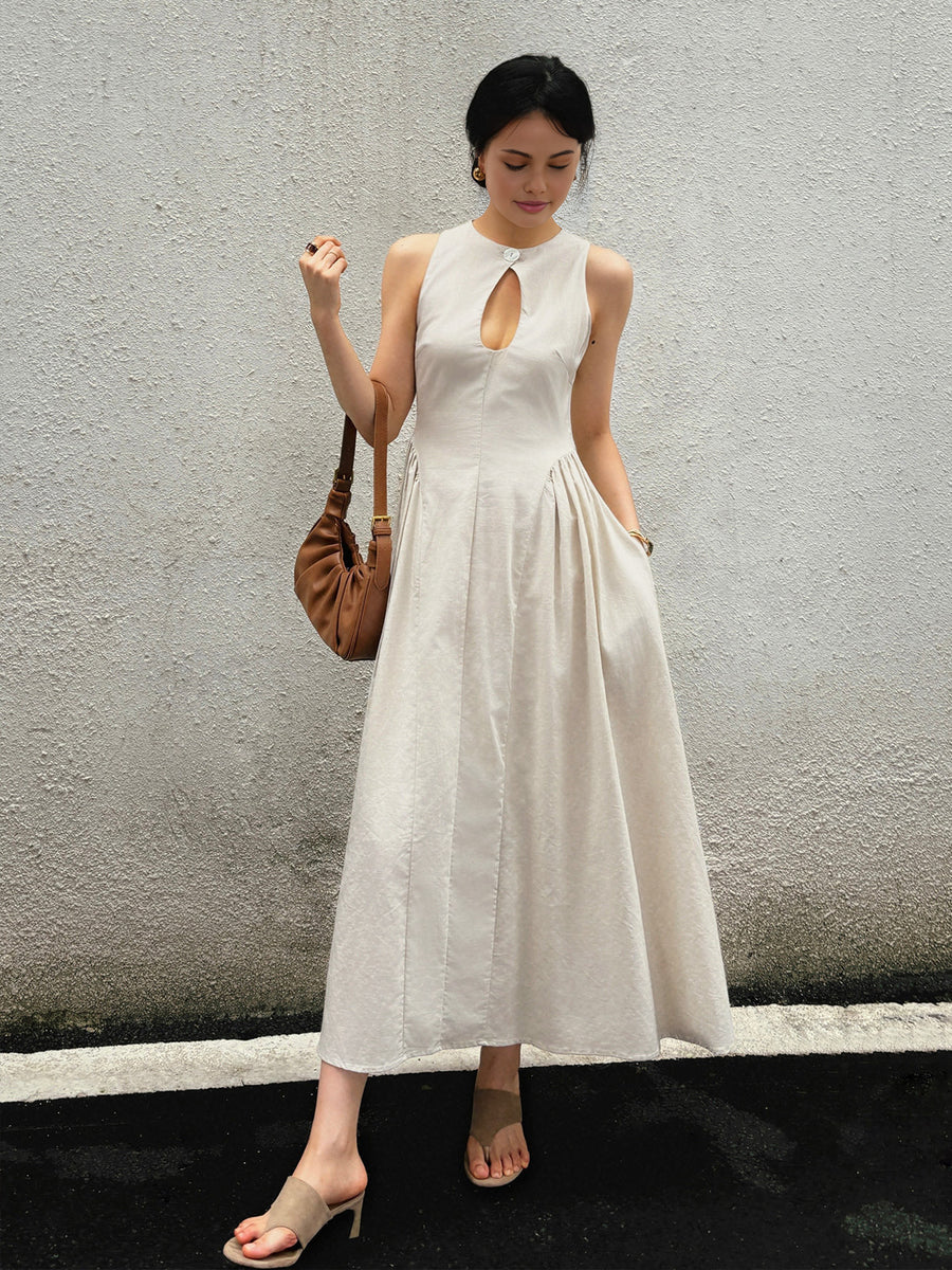 TATUM | Linnen Midi Jurk Voor Dames - Zomers, Stijlvol & Elegant
