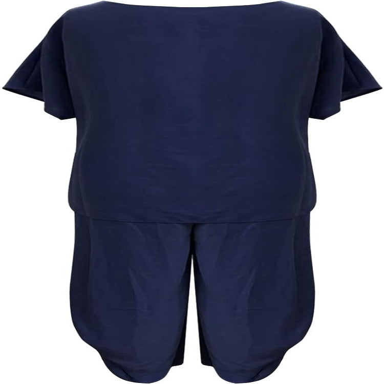 JULES | Dames 2 Delige Relaxed Fit Set Wijdvallende Top & Korte Mouw – Comfortabele Flared Broek
