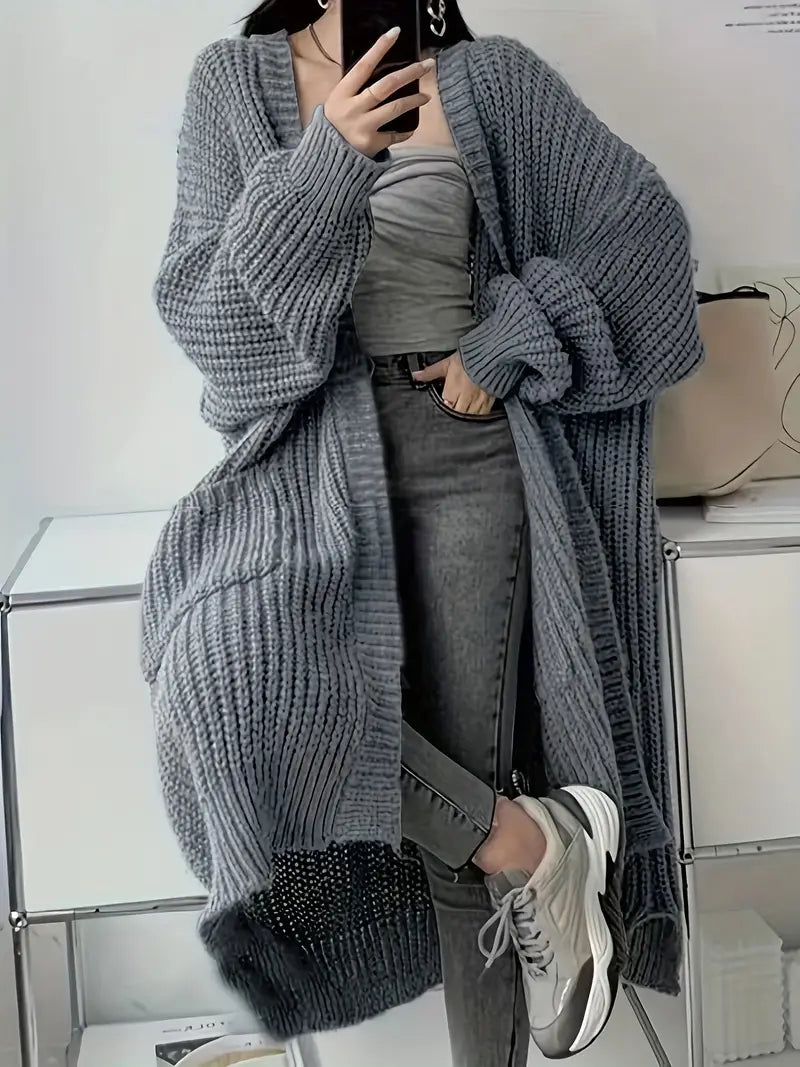 MAEVE | Oversized Gebreide Lange Damesvest – Warm, Stijlvol & Ultiem Comfort Voor Koude Dagen