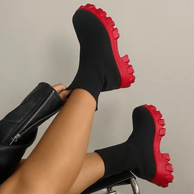LOWEN | Casual Stretch Boots Voor Dames Met Dikke Zool - Stijlvol & Comfortabel