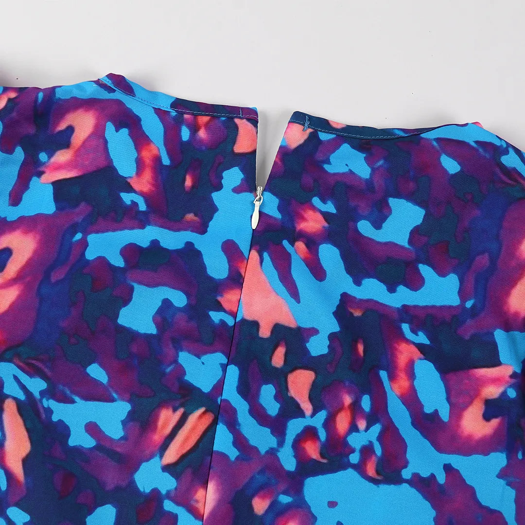 SELINA | Zomerse Maxi Jurk Voor Dames Met Plof Mouwen & Krachtige Kleur