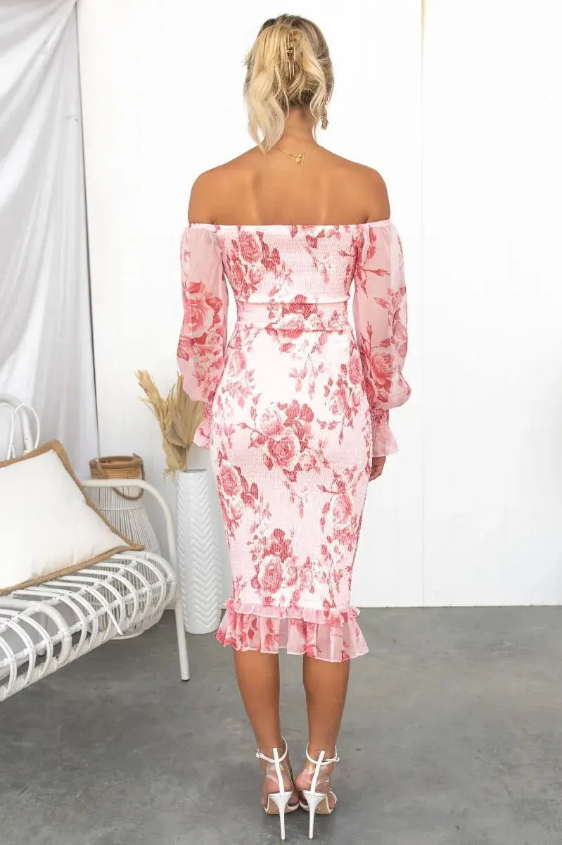 KAYALI | Elegante Zomer Midi Jurk Voor Dames Met Bloemen Print - Luchtig & Stijlvol
