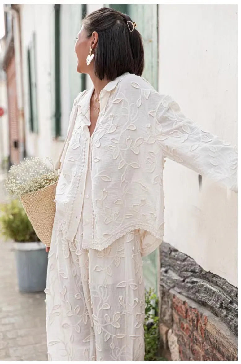 MICHELLE | Geborduurde Dames Zomer Set - Luxe, Stijlvol & Comfortabel