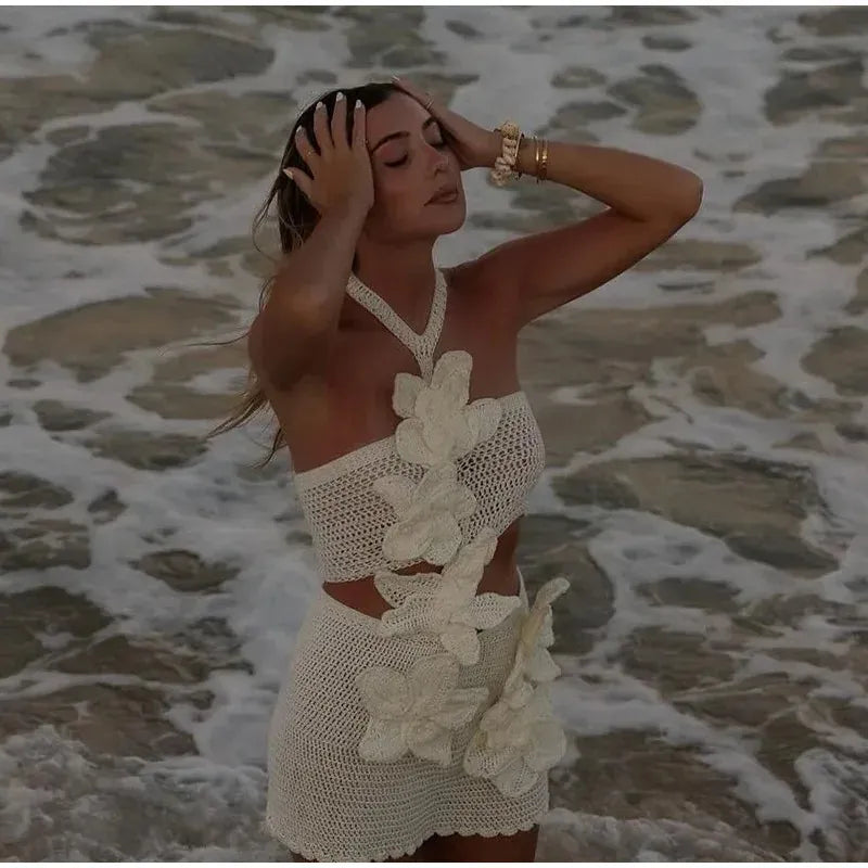 BLOOM | Boho Gehaakte Zomerjurk Voor Dames Met Bloemen Design - Luchtig & Elegant