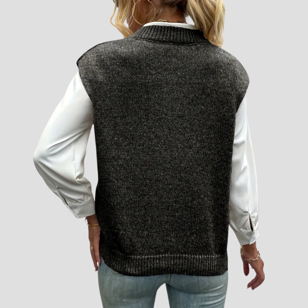 Wollen V-Hals Gebreid Vest Dames – Stijlvol, Warm & Perfect Voor Elke Outfit