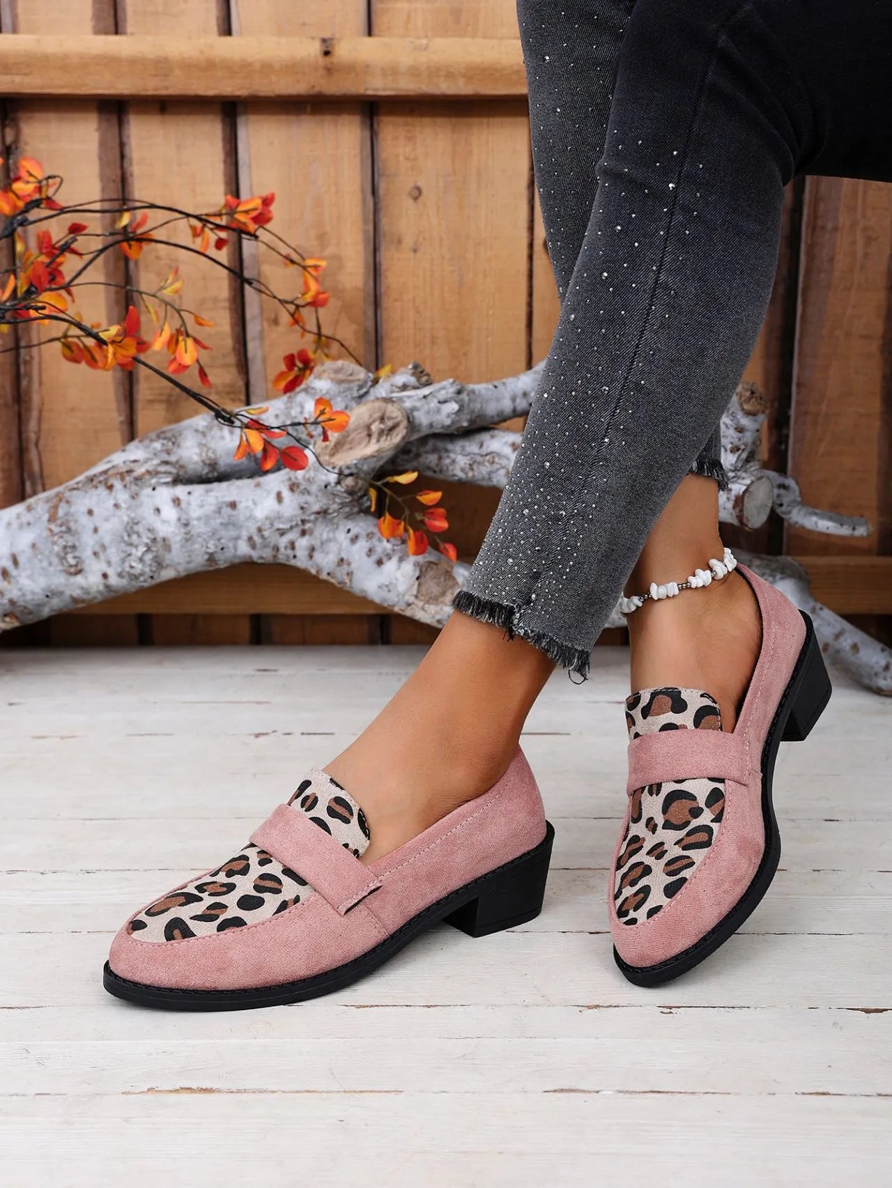 ARIA | Dames Luipaard Loafers Met Hak – Trendy, Comfortabel & Verfijnd
