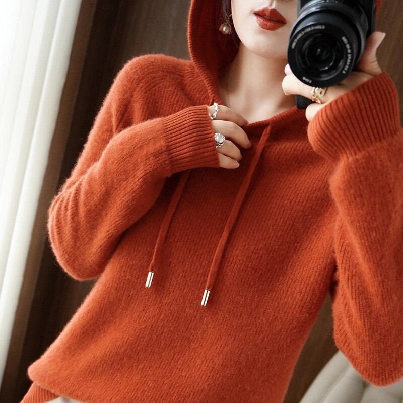 MILA | Gebreide Dames Hoodie met Lange Mouwen – Gebreid & Tijdloos Comfort Voor Elke Dag