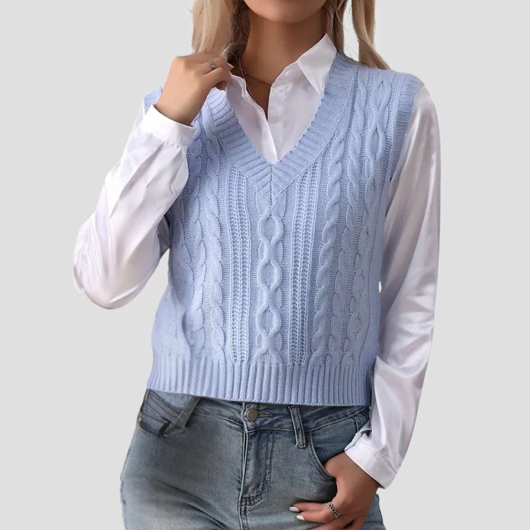 V-hals Mouwloze Pullover Voor Dames – De Chicste Layering Essential Voor Elke Outfit