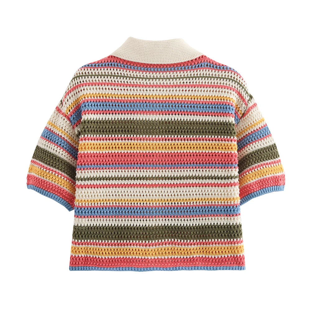 LIN | Elegant Gekleurd Gehaakte Zomer Set Voor Dames - Luchtig , Stijlvol & Comfortabel