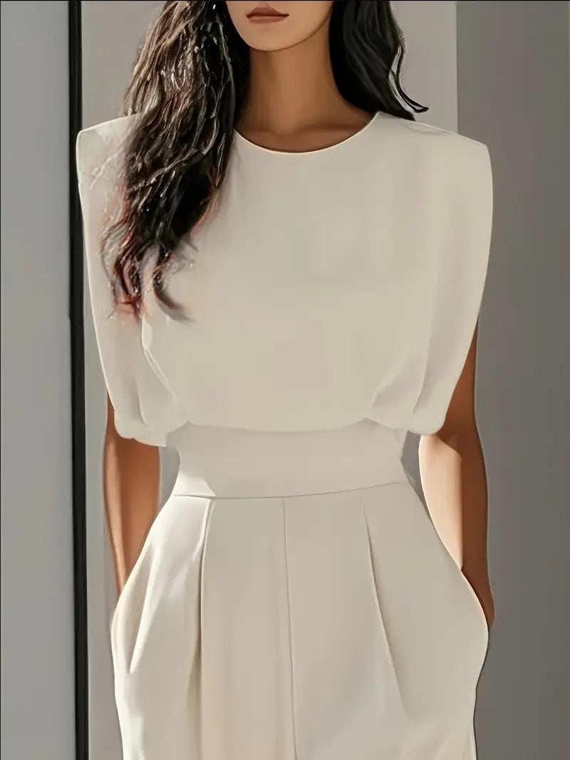 MIRA | Elegante Dames Jumpsuit met Gedefinieerde Taille en Rechte pijpen