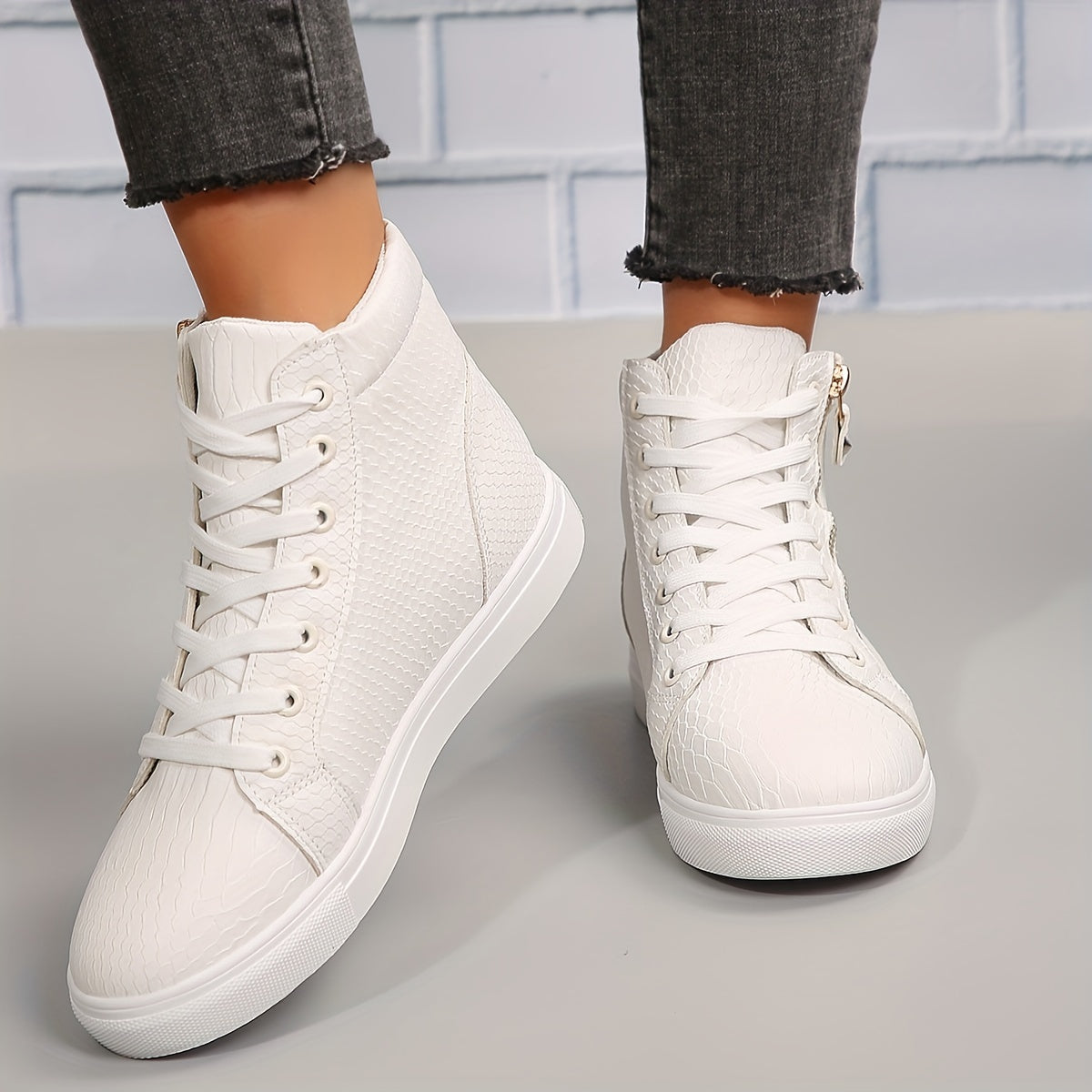 NOMI | Casual Hoge Sneakers Voor Dames Met Rits - Stevig & Modieus